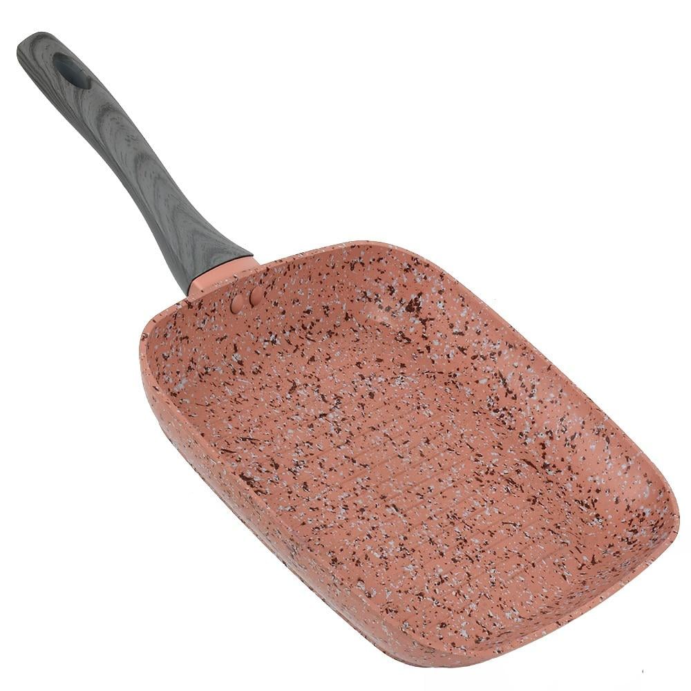 Сковорода-гриль Granite квадратна з гранітним покриттям 28 см Red (30894)