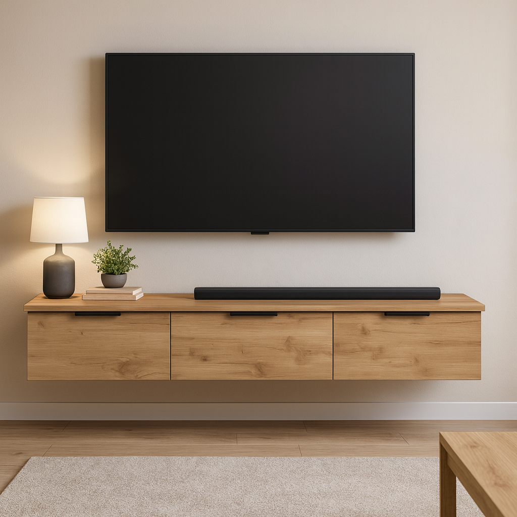 Тумба под телевизор ТВ1 SENAM 220х1400х360 мм ДСП Дуб Крафт Золотой - фото 1