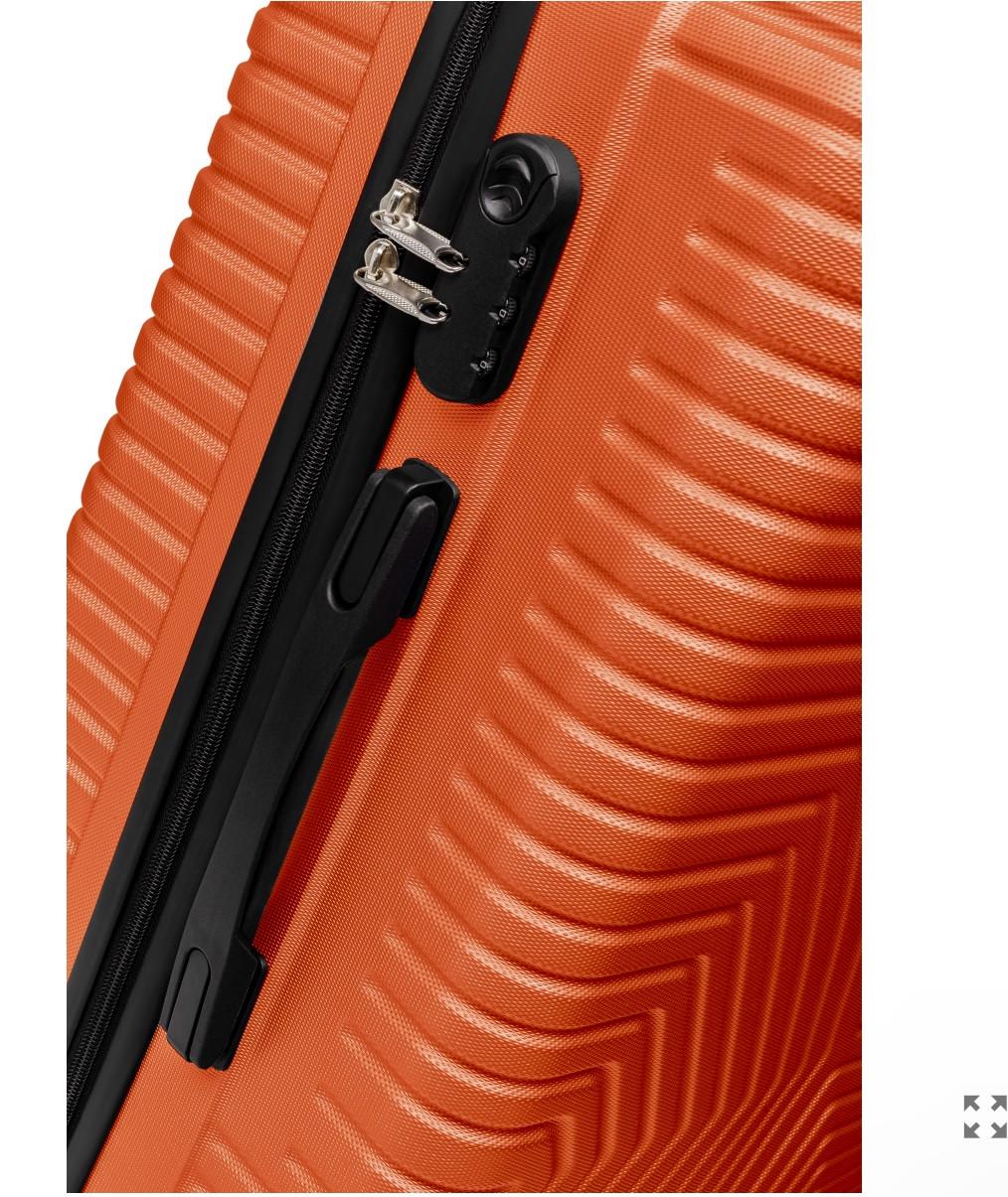 Валіза Polo ПК019-S полікарбонат на 4-х подвійних колесах маленька S 50 л Помаранчевий - фото 3