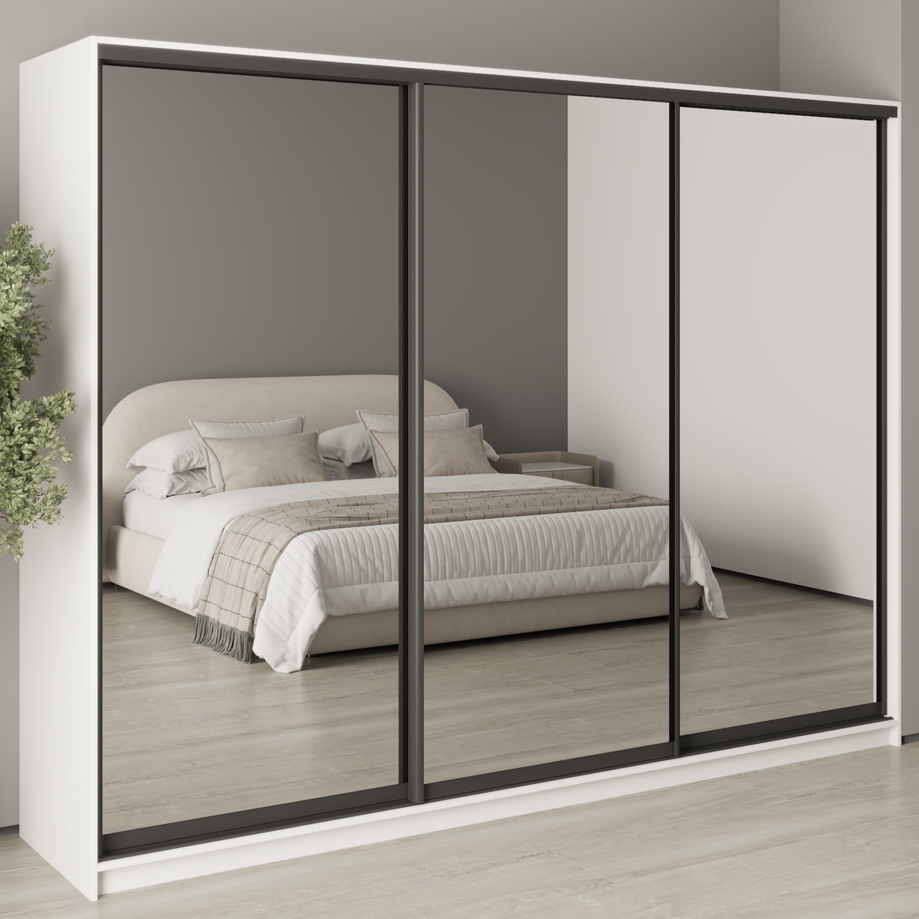 Шкаф-купе трехдверный Mebel Star Комбо BG MBS-9247 270х60х210 см Аляска белый (1009236) Шкаф-купе трехдверный Mebel Star Комбо BG MBS-9247 270х60х210 см Аляска белый (1009236)