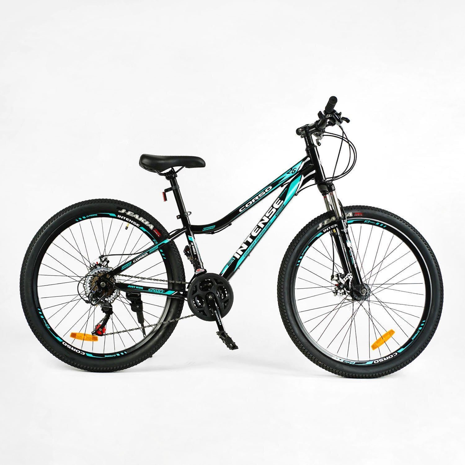 Велосипед горный Corso INTENSE 26"/13" Черно-голубой (436629022)
