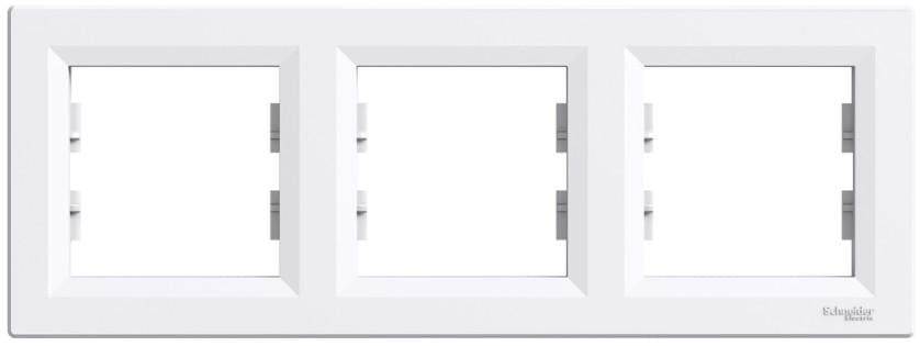 Рамка Schneider Electric трехместная Asfora горизонтальная ABS Белый (EPH5800321)