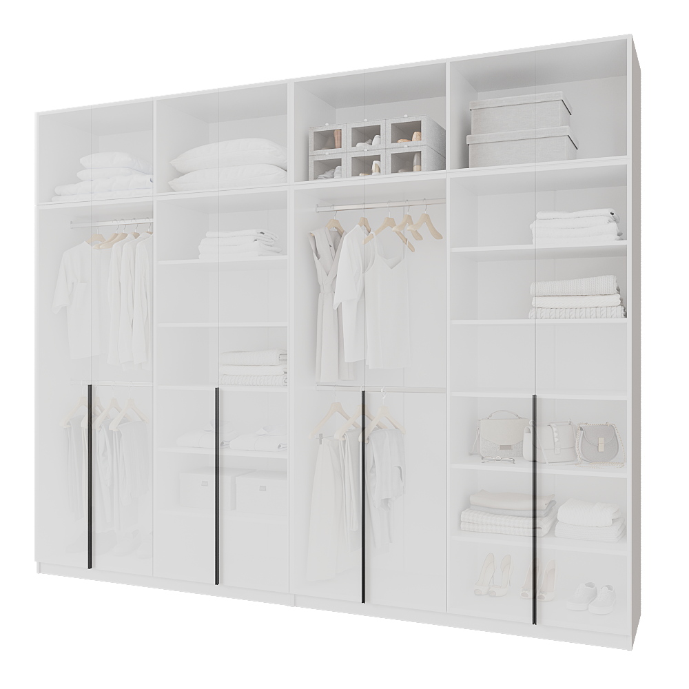 Шафа розпашна з антресолью Меблітренд Чиназес Чиа-3200.5 3200х500х2550 мм Білий (26937774) - фото 3 Шафа розпашна з антресолью Меблітренд Чиназес Чиа-3200.5 3200х500х2550 мм Білий (26937774) - фото 3