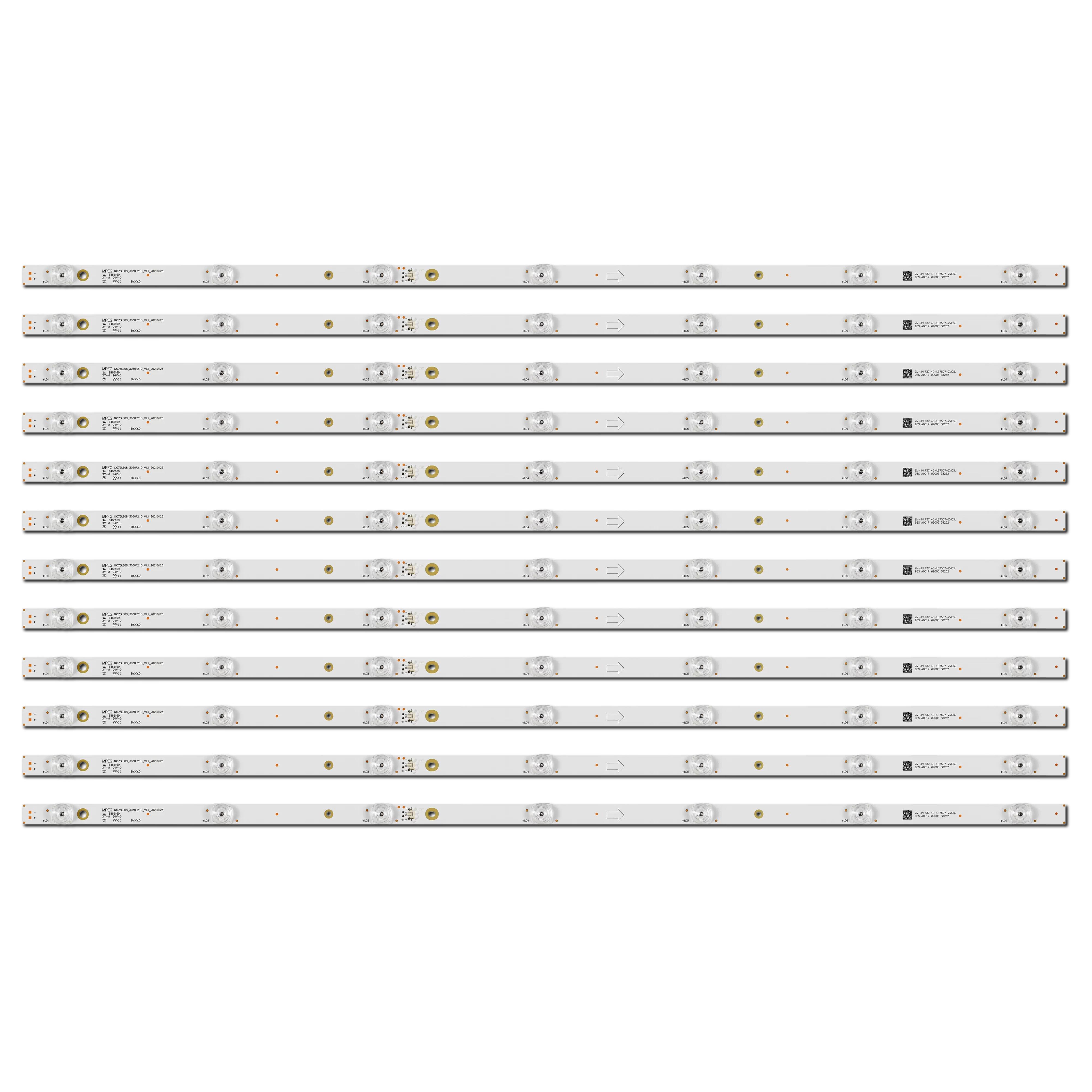 Комплект LED подсветки для TV GIC75LB08_3030F2.1D_V1.1_20181016 4C-LB7507-ZM05J/03J 755425 75S421 75EP660 75S423 75" 12 шт. (ART-14103)