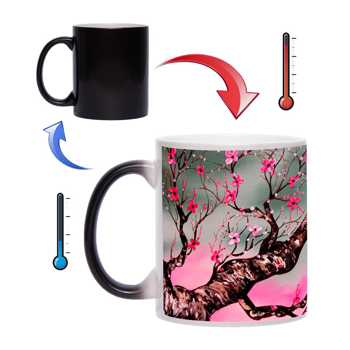 Чашка хамелеон Ветка сакуры 330 мл (new00068) - фото 3 Чашка хамелеон Ветка сакуры 330 мл (new00068) - фото 3