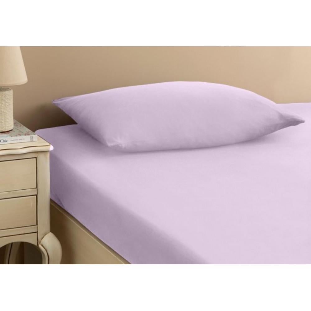 Простирадло з наволочками Tivolyo Home lila махра жаккард на гумцi 180х200 см (2000022279693)