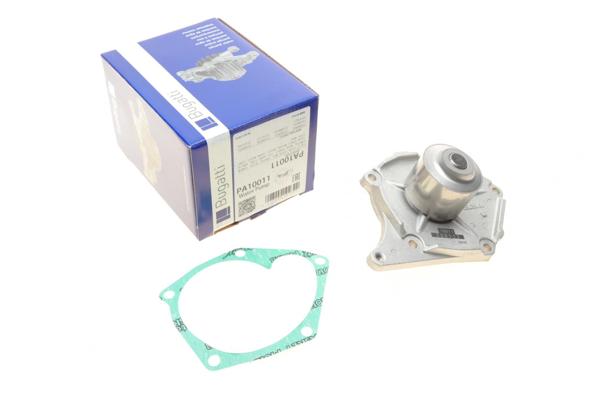 Насос воды Bugatti Renault Kangoo/Megane/Scenic/Clio/Nissan Almera/Kubistar/Micra 1.5dCi 01- B/B 10 лопаток PA10011 (25588969)