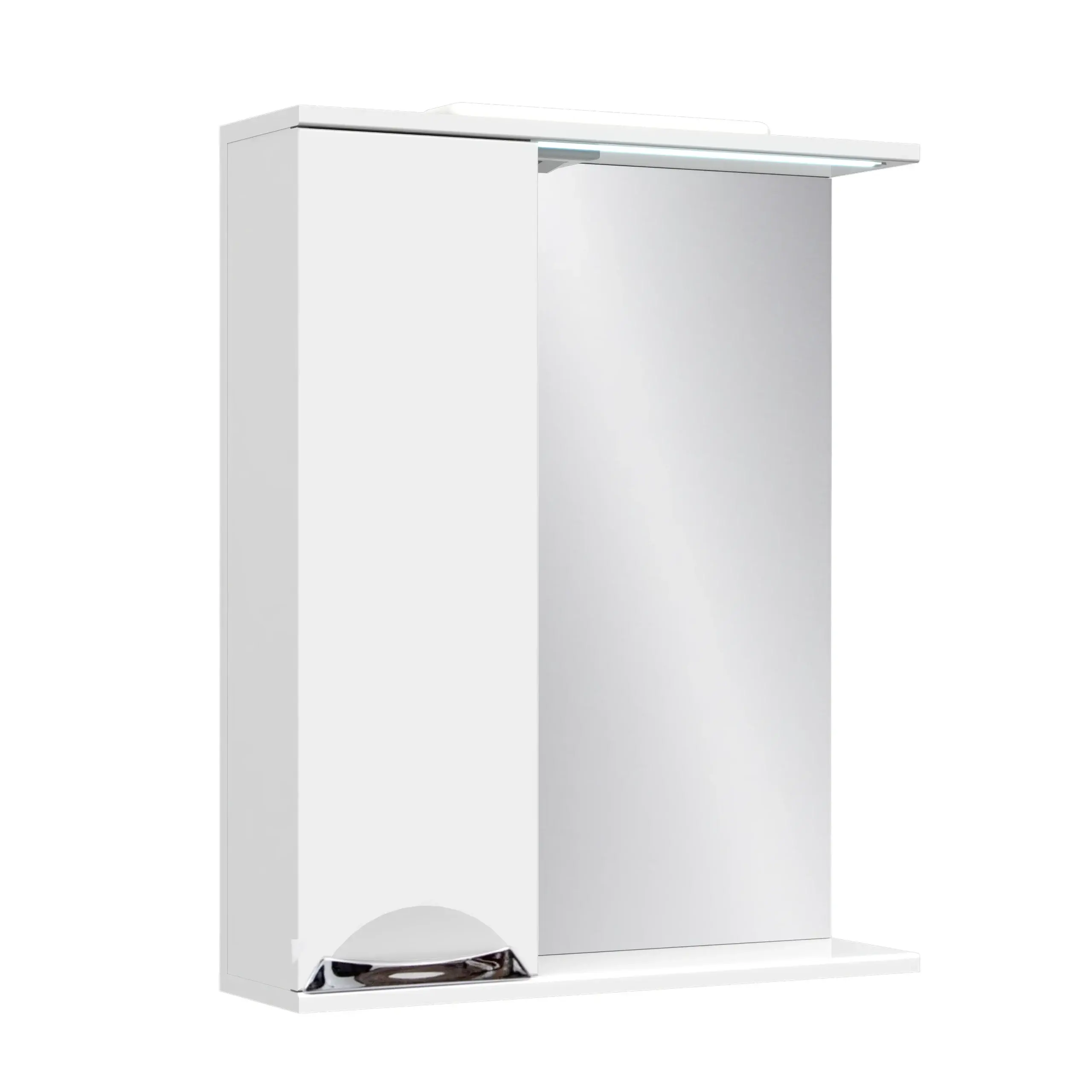 Зеркальный шкаф в ванную Van Mebles Лора 750x700 L с подсветкой, прямоугольный, белый
