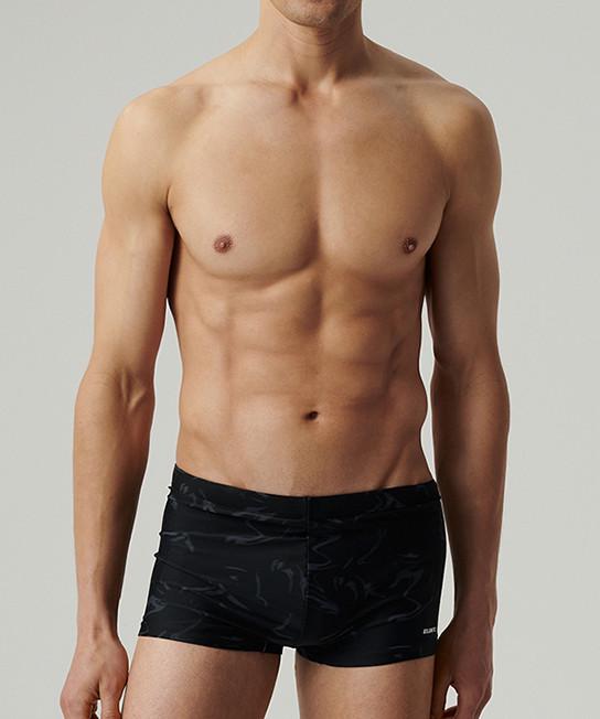 Плавки-шорты мужские Atlantic KMS-319 облегающие короткие с принтом S Черный/Графитовый (2602687242)