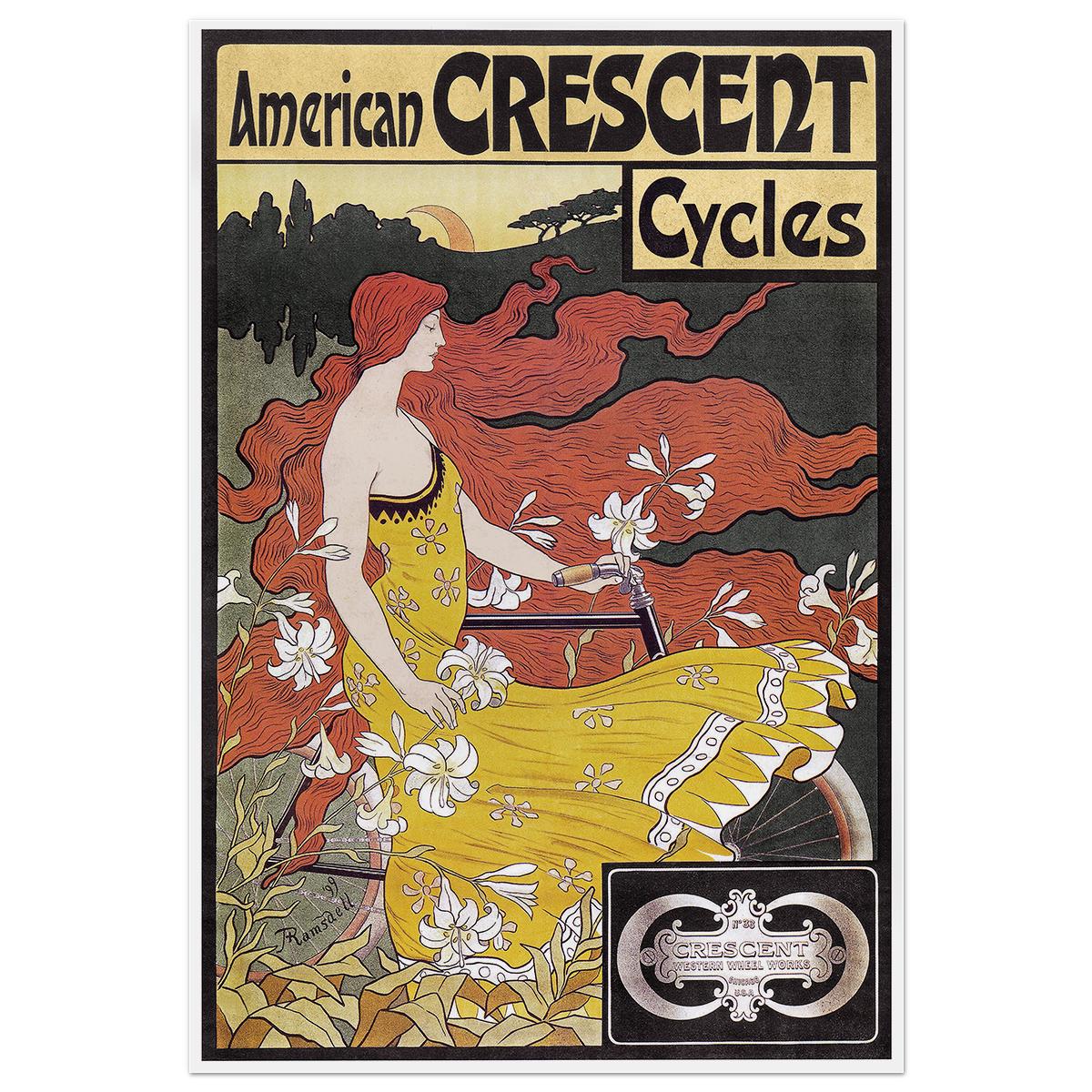 Плакат American Crescent Cycles 1899 55x81 см (0065)