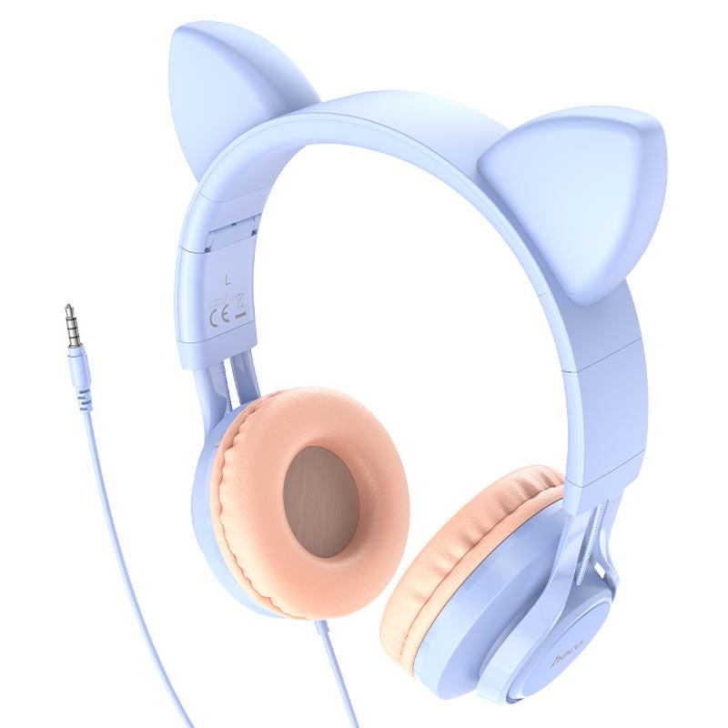 Навушники провідні накладні Hoco W36 Cat ear 1,2 м Dream Blue (00000057167_1) - фото 2