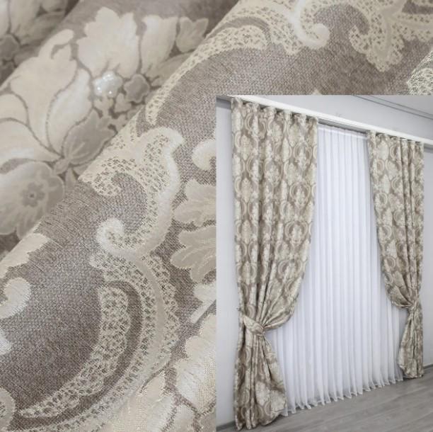 Шторы в гостиную/спальню Корона Мария лен 1,5х2,7 м 2 шт. Капучино/Бежевый (1269ш) - фото 3 Шторы в гостиную/спальню Корона Мария лен 1,5х2,7 м 2 шт. Капучино/Бежевый (1269ш) - фото 3