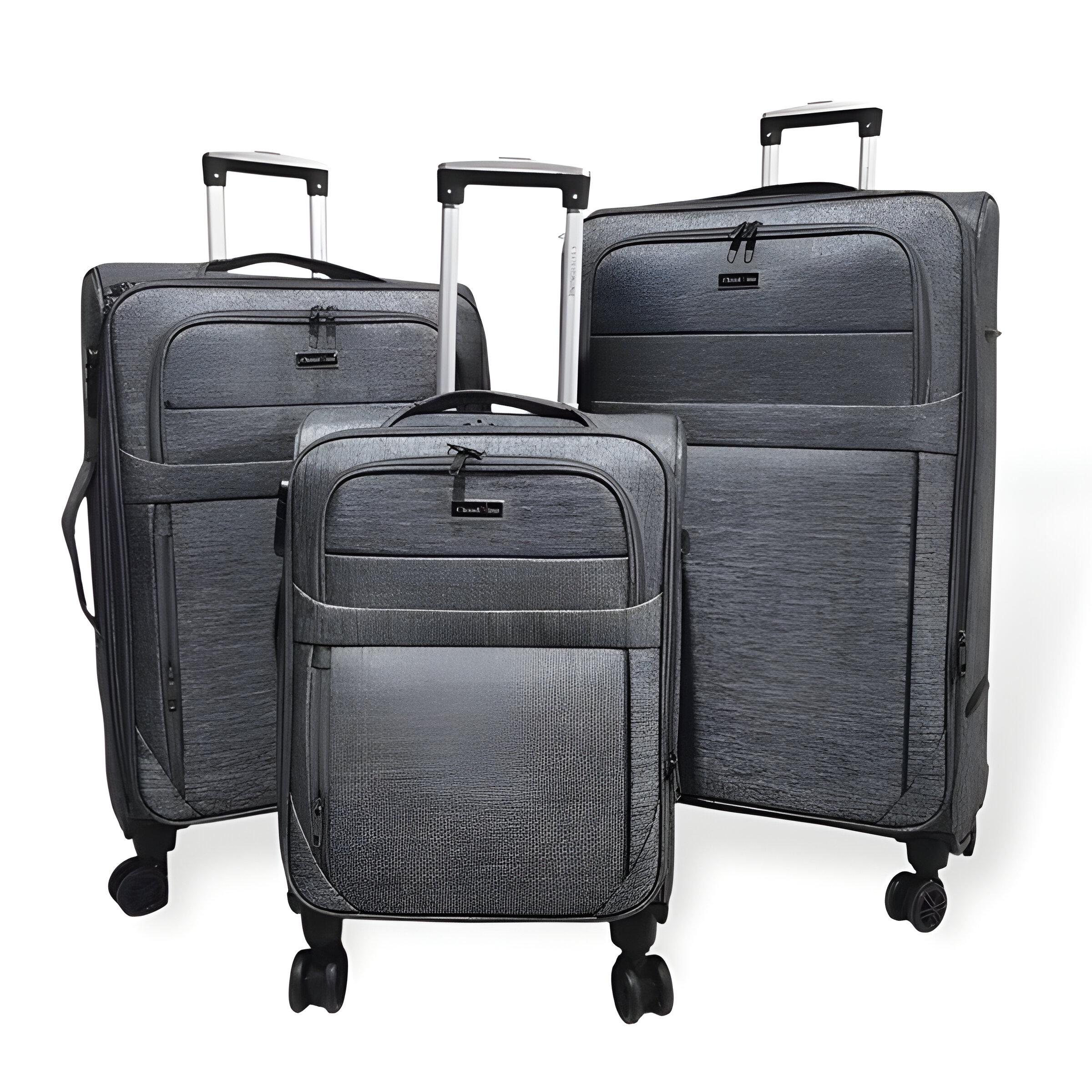 Набор из трех чемоданов кордура с кодовым замком Серый (M90-3) - фото 1 Набор из трех чемоданов кордура с кодовым замком Серый (M90-3) - фото 1