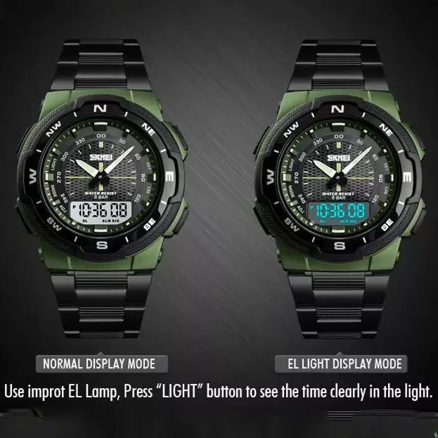 Часы наручные мужские Skmei 1370AG Green (tf4731) - фото 3 Часы наручные мужские Skmei 1370AG Green (tf4731) - фото 3