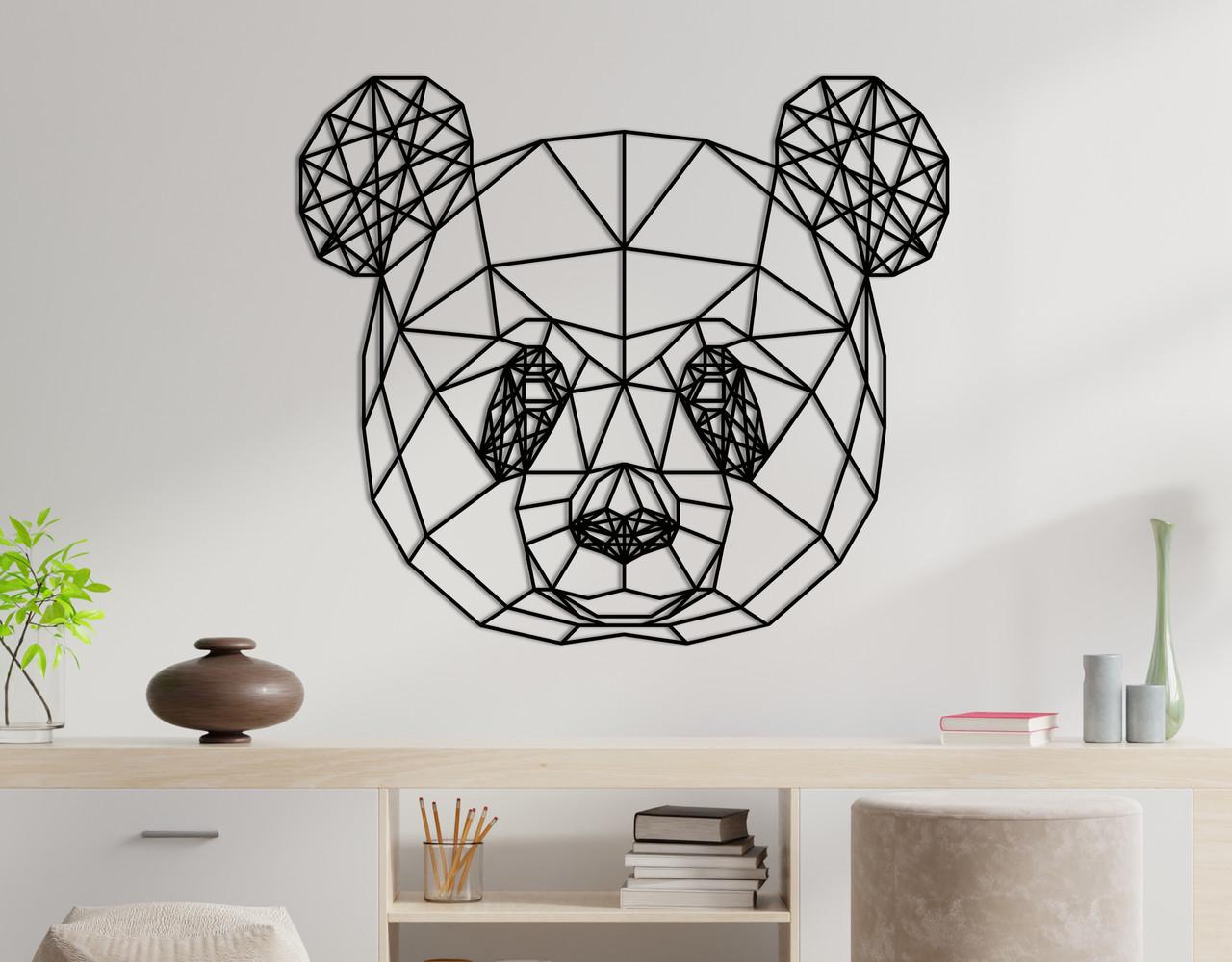 Панно на стену из дерева декоративное Upwood Decor Panda 80x91,2 см Black (1584879843)