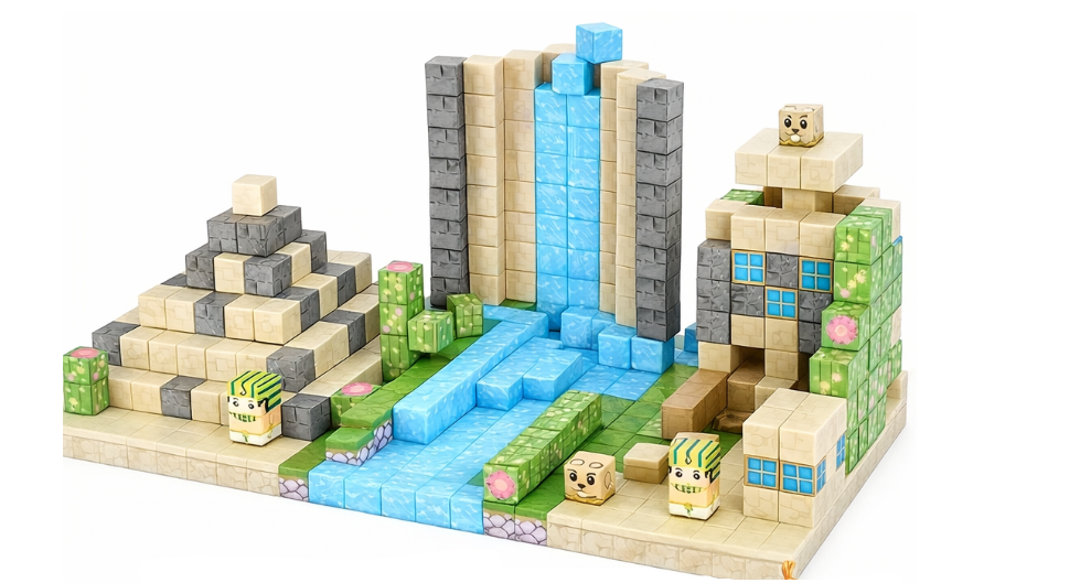 Конструктор магнітний Майнкрафт Пустеля Водоспад 100 кубиків