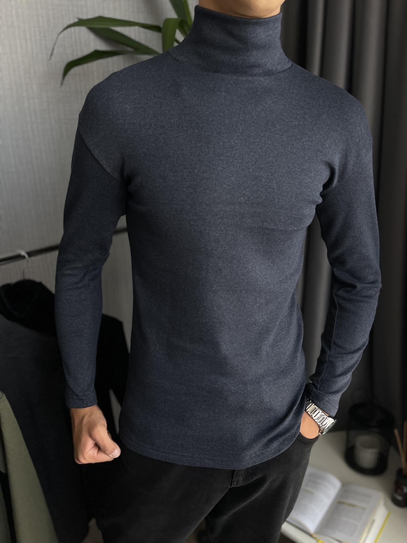 Гольф мужской зимний на флисе облегающий S Синий (26534/1/1) - фото 8 Гольф мужской зимний на флисе облегающий S Синий (26534/1/1) - фото 8