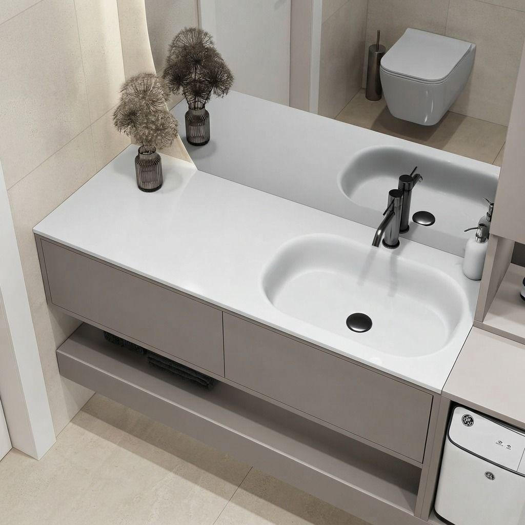 Умывальник врезной Miraggio Lake R 1250x500 прямоугольный, белый