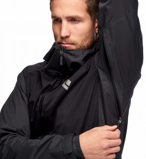 Куртка Black Diamond M Stormline Strech Rain Shell L Black/Carbon (1033-BD CDT09150LRG1) - фото 4