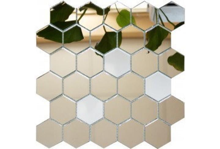 Мозаїка дзеркальна Decor Stone Hub Zs-hex-ZS шестигранник для колон 304x303 мм Сріблястий з сатином (004178)