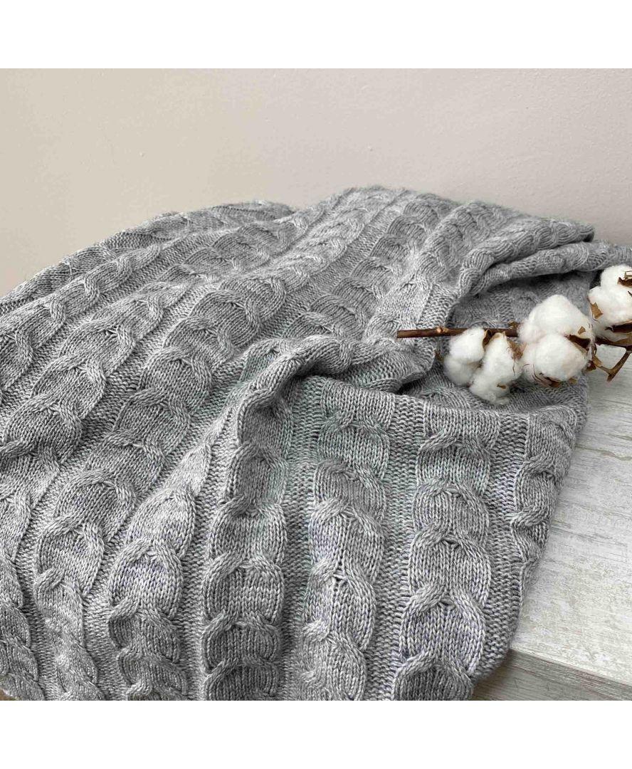 Плед Глория косы 190х220 см Серый (021227) - фото 2