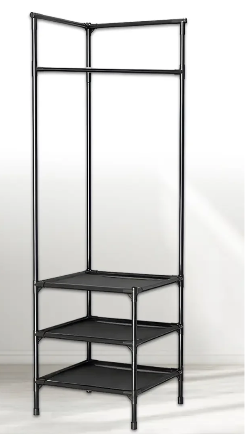 Вешалка угловая для одежды напольная с полками для обуви 185х40х40 см