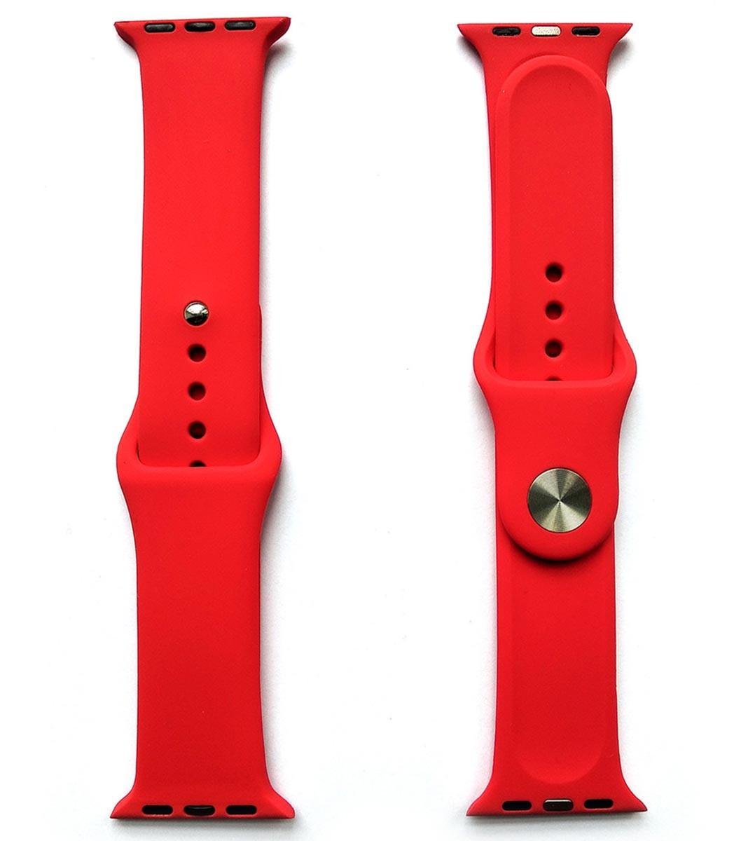 Ремешок для часов силиконовый для Apple Watch аналогов Apple Watch 42-44 мм Красный (KG-3879) - фото 1