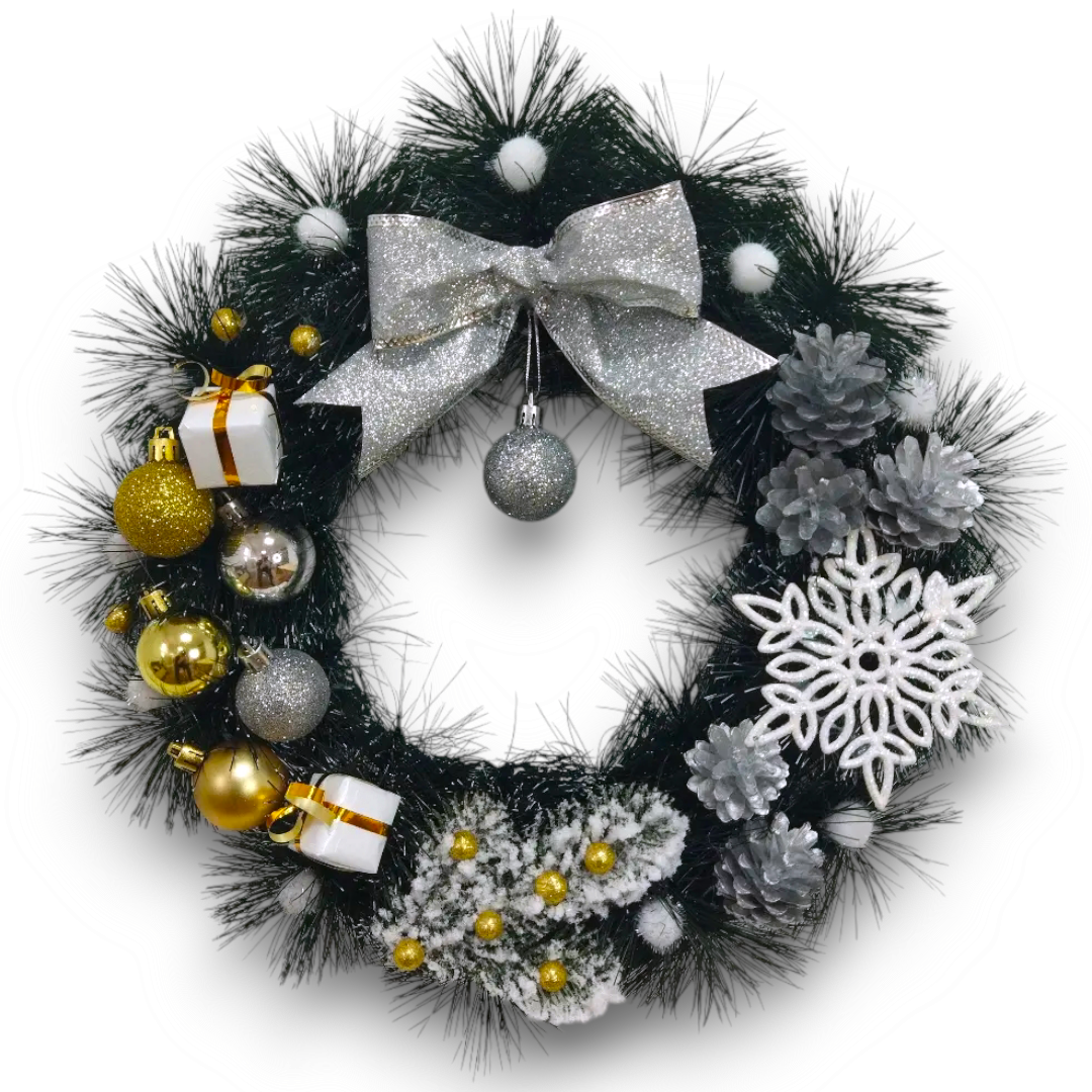 Венок новогодний Звездная ночь 40 см Разноцветный (HC16)