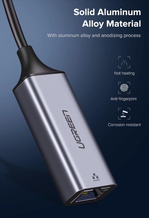 Мережевий адаптер Ugreen USB 3,0 to Gigabit RJ-45 Ethernet Card adapter (CM209) - фото 9