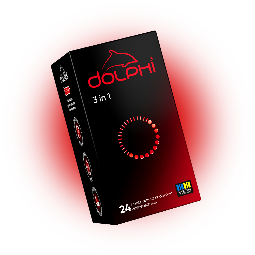 Презервативы Dolphi с точками и ребрами 3в1 24 шт. (000003829)