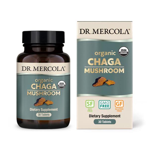 Натуральна добавка Dr. Mercola Organic Chaga Mushroom 30 таб. (7119)