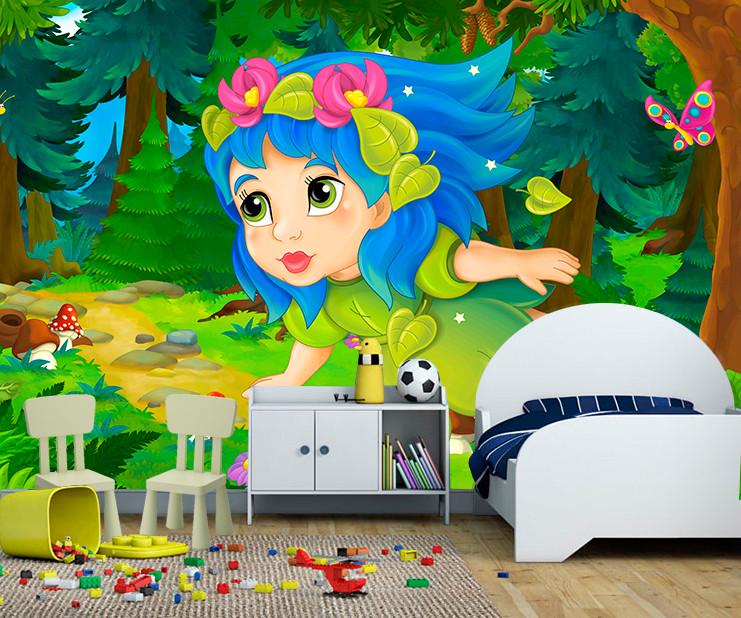 Фотообои 3D для детской комнаты Лесная фея