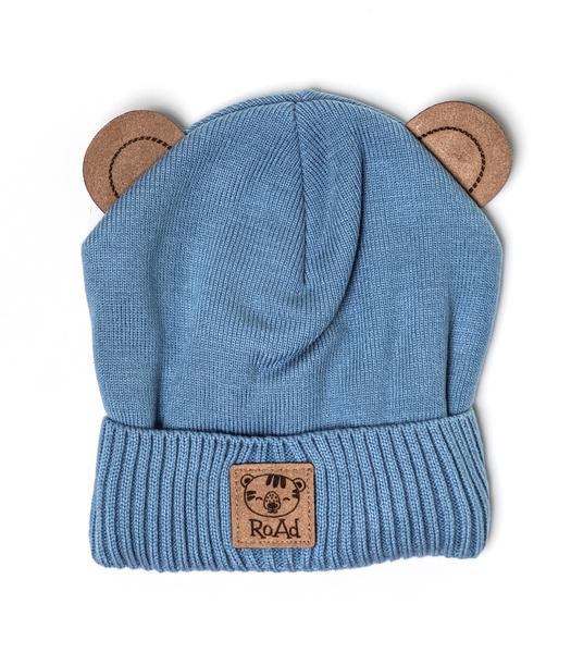 Шапка детская для мальчиков Тигр D702 флис 44-48 см Голубой