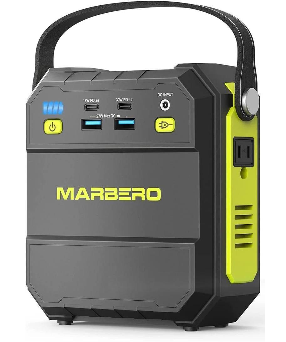 Павербанк MARBERO M87 83 Wh с фонарем и розеткой 110V Black/Green (000535)