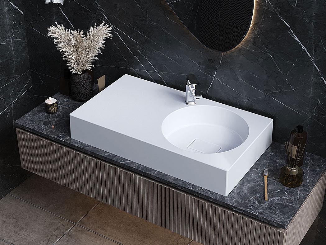 Умивальник накладний Status Fency 80 L White (709)