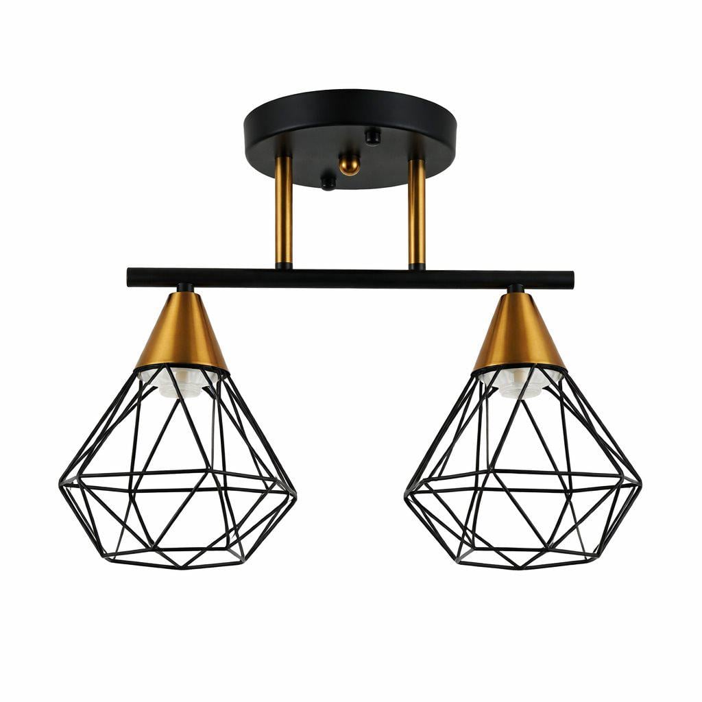 Люстра потолочная Valeso на 2 плафона XL25115-2 для спальни и прихожей Черный Медь