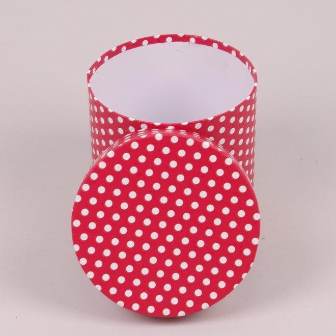 Комплект коробок для цветов Flora 2 шт. Красный в белый горошек (39909) - фото 2