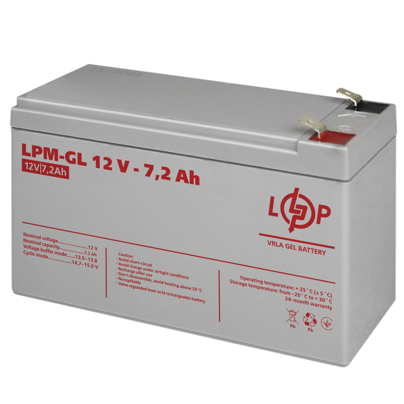 Аккумулятор гелевый LPM-GL 12V 7,2 Ah (6561)