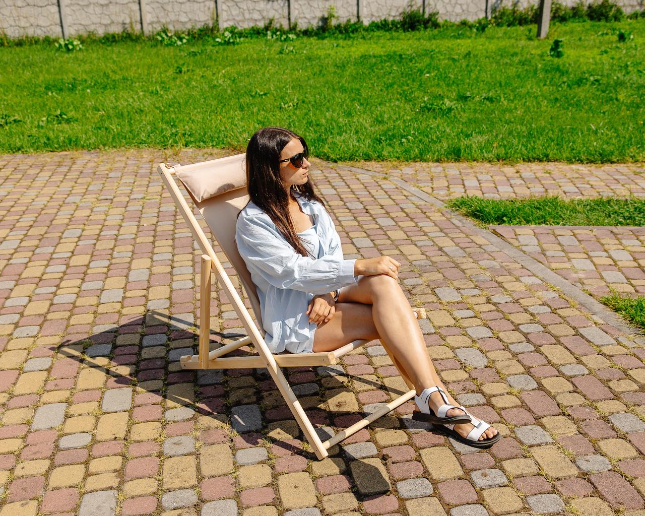 Шезлонг раскладной XRmaster тканевый Бежевый (0001776) - фото 5 Шезлонг раскладной XRmaster тканевый Бежевый (0001776) - фото 5