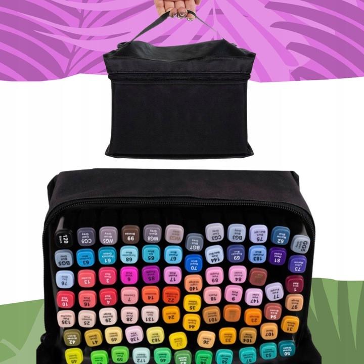 Набор маркеров в органайзере двусторонние спиртовые 80 шт. - фото 8