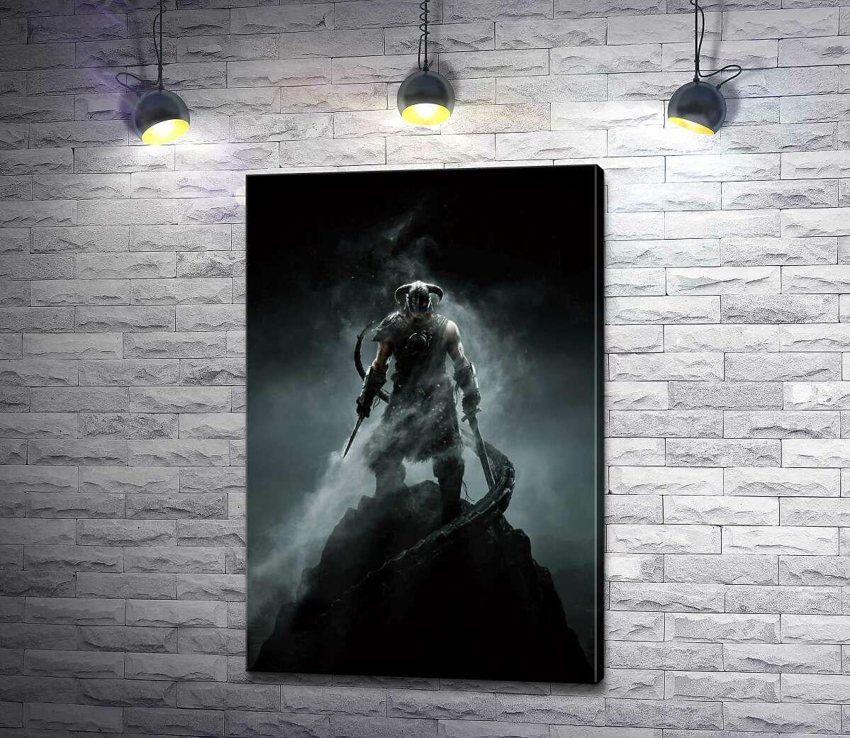 Картина ArtPoster Мечи в руках грозного викинга на постере к игре "The Elder Scrolls V: Skyrim" 67x100 см Модуль №1 (003602)