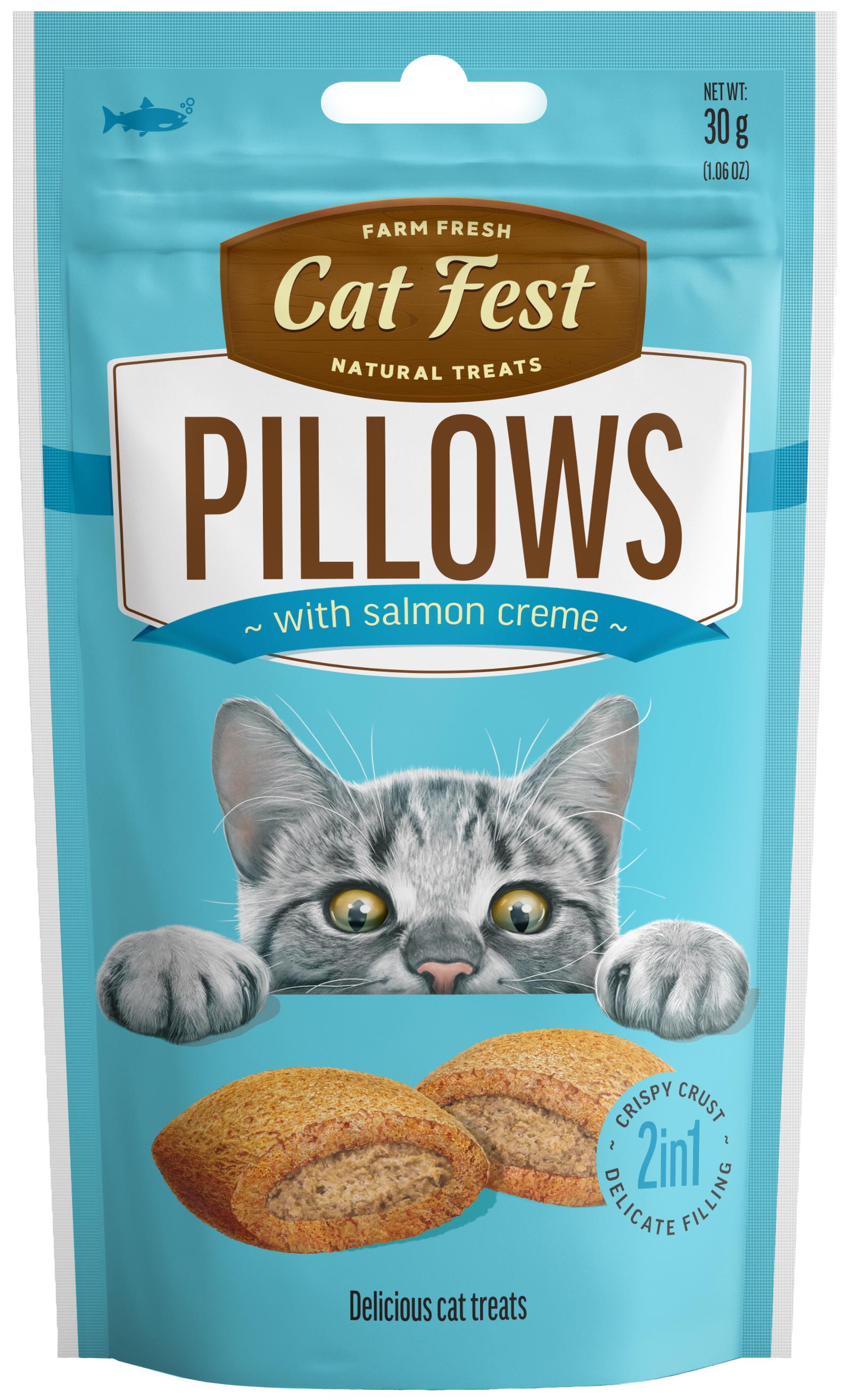 Ласощі для котів Cat Fest подушечки з кремом лосося 30 г (8971)