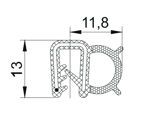 Уплотнитель  Roztocze UT-57A  1 м Черный - фото 2