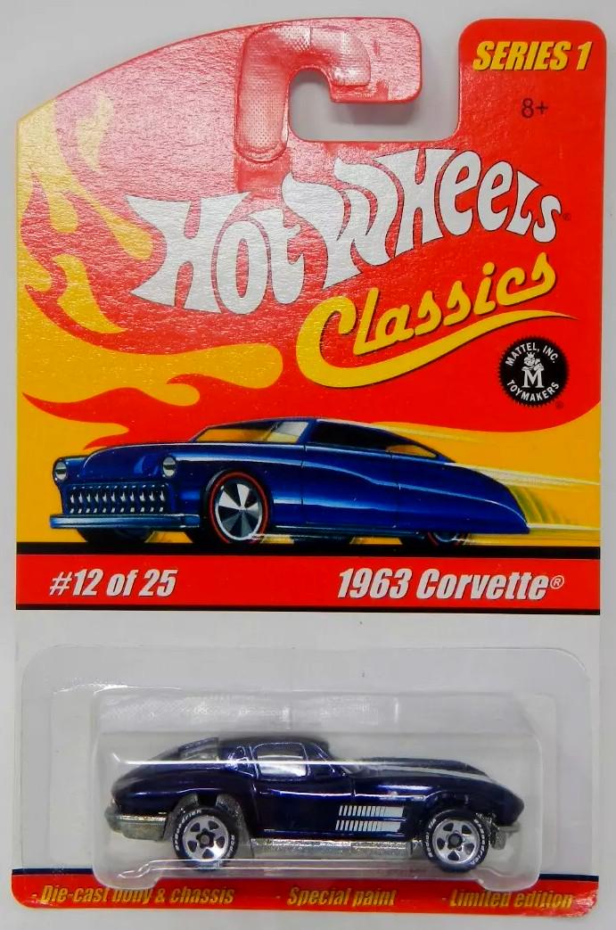 Игрушечная машинка Hot Wheels 1963 Corvette 2005 Classics Series 1 05/25 Black (H7077) (2486608634)