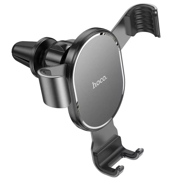 Тримач для телефона в машину Hoco на дефлектор/повітропровід гравітаційний аллюмінієвий Чорний (CA56)