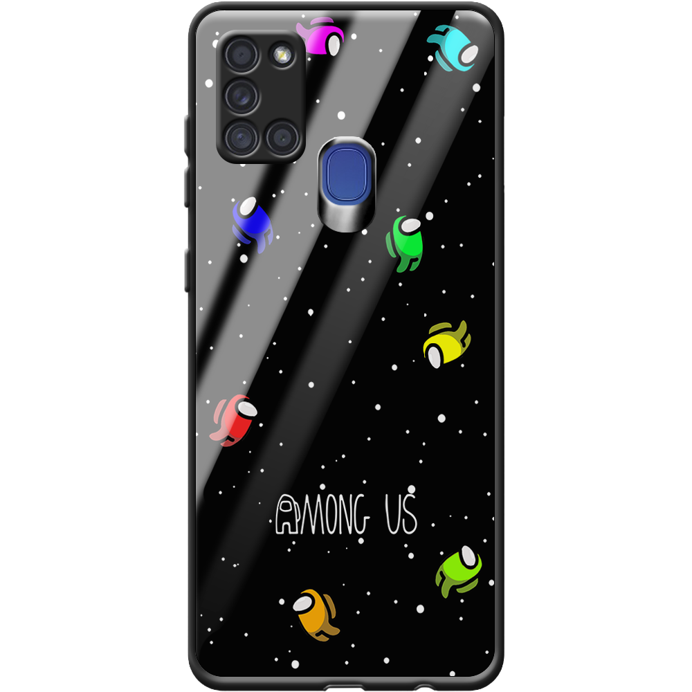 Чехол Boxface Samsung A217 Galaxy A21s Among Us Invisible Черный силикон со стеклом (40006-bk76-40864)