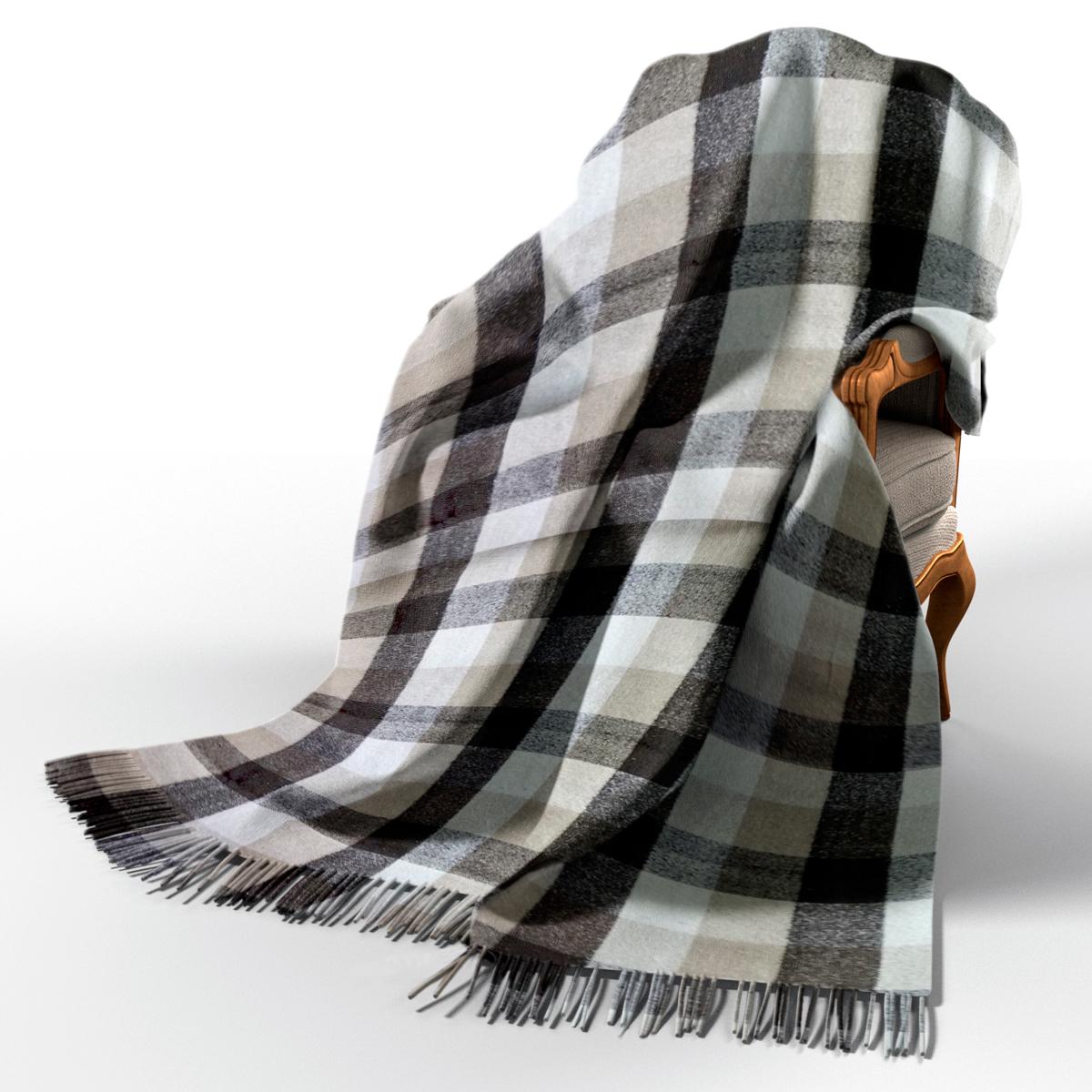 Плед вовняний Vladi Палермо 140х200 см П8 Білий/Бежевий/Коричневий (4136)