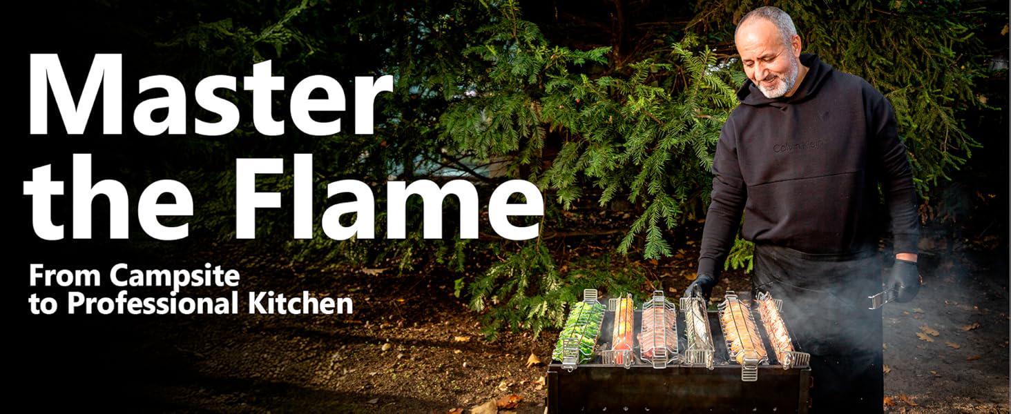 Професійний набір Grill Jumbo Pro Max Set із харчової нержавіючої сталі 304 та регульованими решітками для гриля 6 комплектів (7772) - фото 3 Професійний набір Grill Jumbo Pro Max Set із харчової нержавіючої сталі 304 та регульованими решітками для гриля 6 комплектів (7772) - фото 3