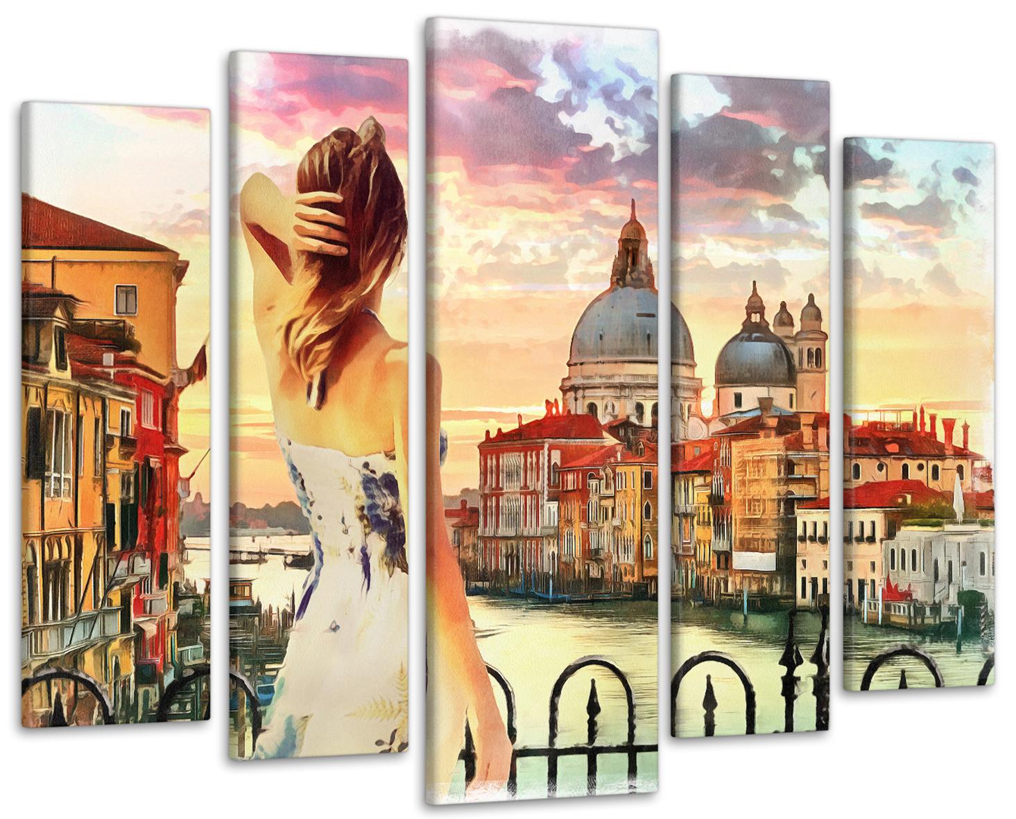 Картина модульная Архитектура Девушка 105х150 см (Art-358_5)