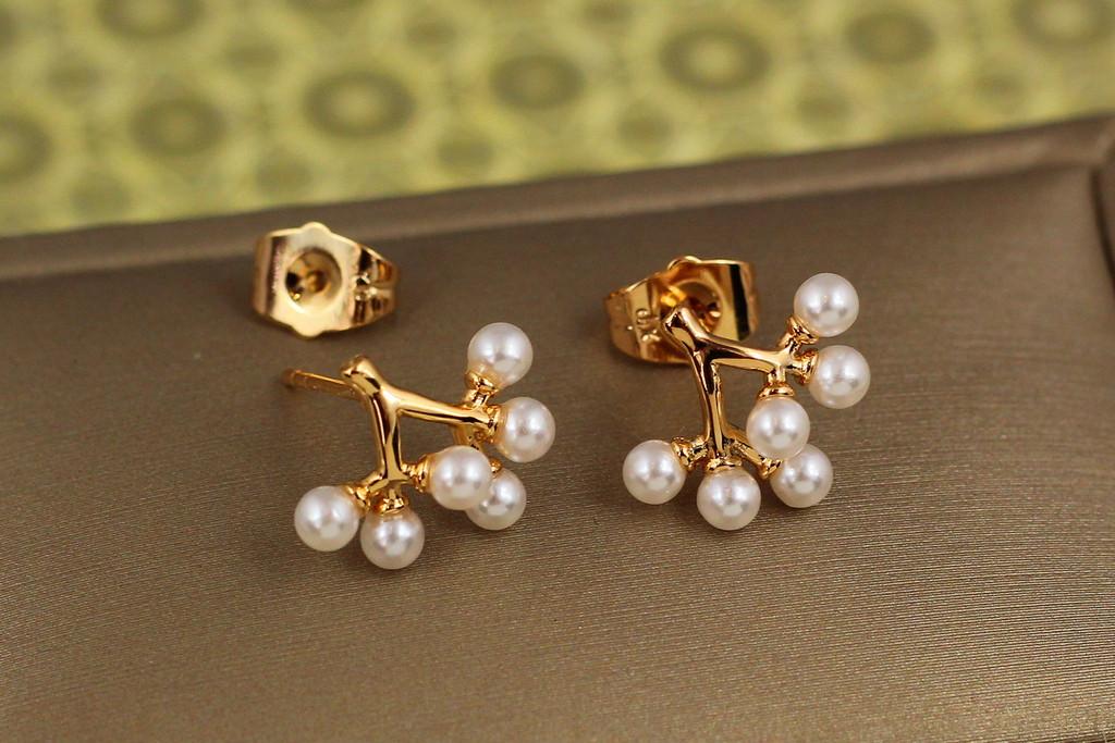 Серьги гвоздики Xuping Jewelry Гроздь с жемчужинами 10 мм Золотистый (2089192986)